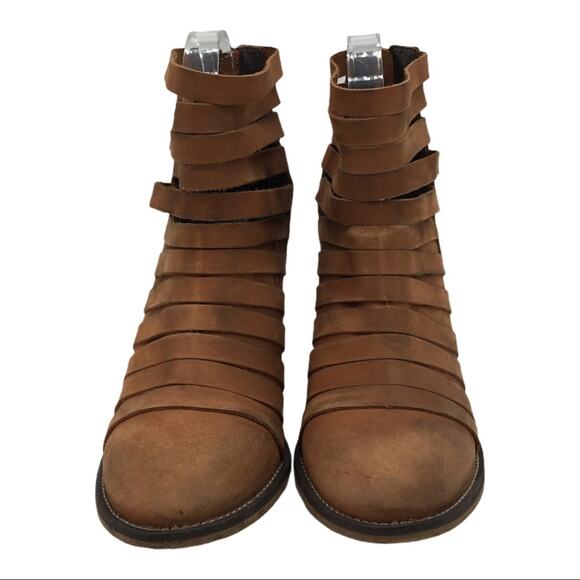 Free People Hybrid Strappy Leather Bootie - 37 - Picture 2 of 11
